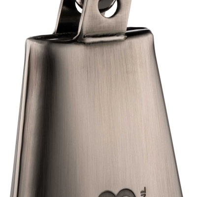 Campainha de metal cromado com logótipo MEINL e anel de fixação preto