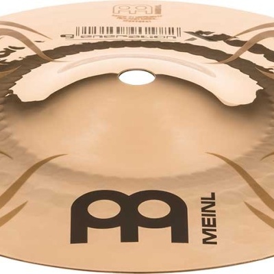 Prato de bateria bronze com padrão tribal e logotipo MEINL