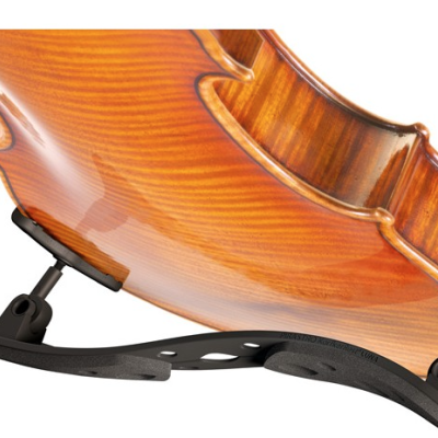 Suporte de ombro preto para violino ou viola em instrumento de madeira castanha