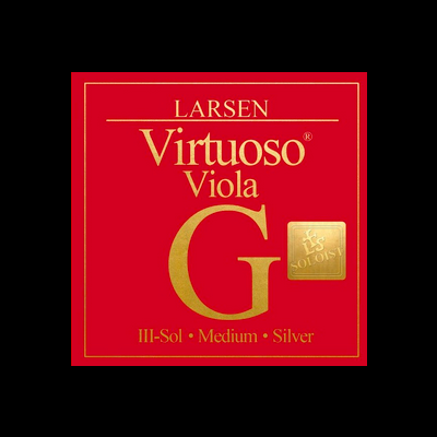 Embalagem vermelha Larsen Virtuoso Viola G III-Sol Medium Silver com selo Soloist