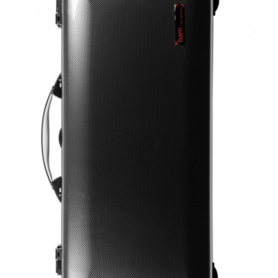 Mala rígida preta texturizada com alça e logótipo bam