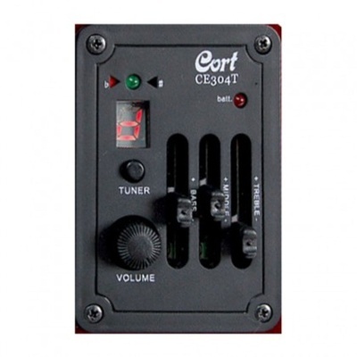 Painel de controlo para guitarra elétrica Cort CE304T preto com botões e sliders