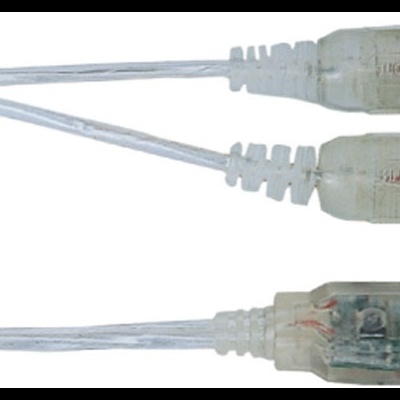 Cabo USB com duas fichas XLR transparentes