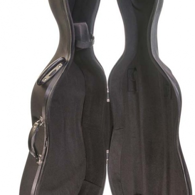 Estojo rígido aberto para guitarra clássica com interior preto e exterior castanho