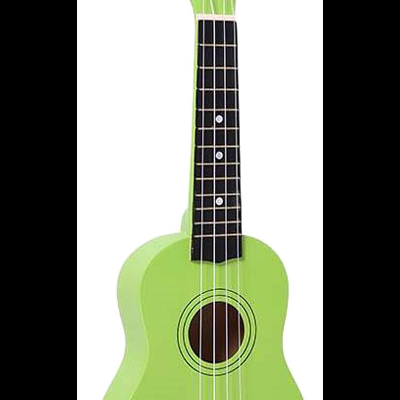 Ukulele verde claro com marca Ma Kai no cabeçote