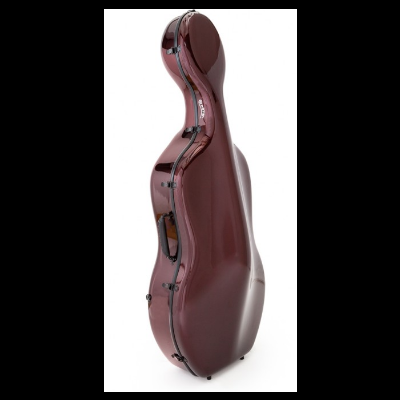 Estojo rígido castanho para violoncelo com fechos metálicos