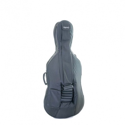 Estojo de guitarra cinzento escuro com bolso exterior e alças ajustáveis