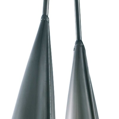 Captador de som metálico MEINL com duas campânulas cónicas prateadas.