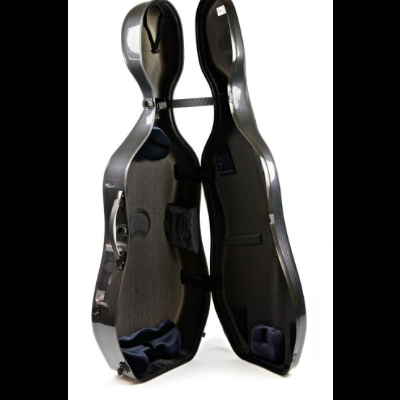 Case rígido aberto para guitarra ou violino prateado e preto