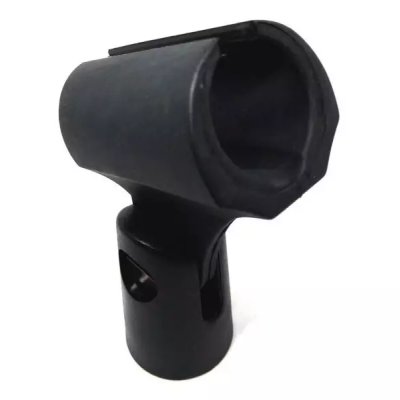 Suporte de microfone preto de plástico com base para montagem