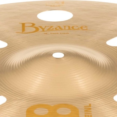Prato musical de bronze dourado com texto BYZANCE e 8 WIDE CRASH