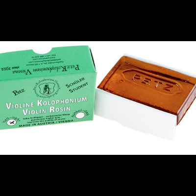 bloco de breu para violino com embalagem verde e breu castanho