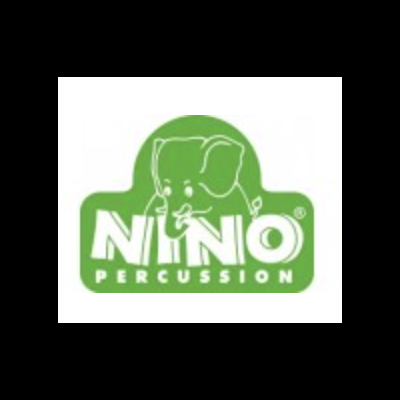 Logótipo verde com elefante branco e texto NIÑO PERCUSSION