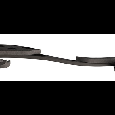 armação de óculos preta de plástico com dois encaixes em cada lado