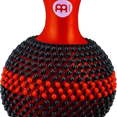 Caxixi vermelho e preto com contas e etiqueta MEINL