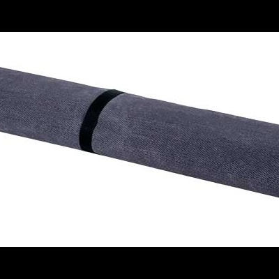 Tapete de yoga ou exercício cinza escuro enrolado