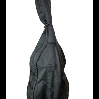 Capa preta para instrumento musical com bolso exterior e alça de transporte