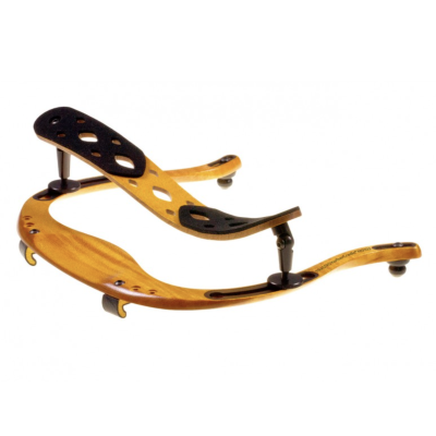 Aparelho de exercício corporal em madeira clara com apoios pretos