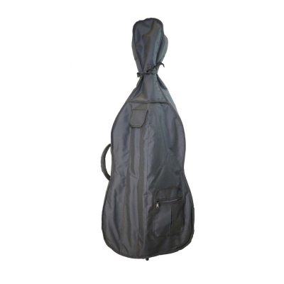 Capa preta para violoncelo com bolso e fechos