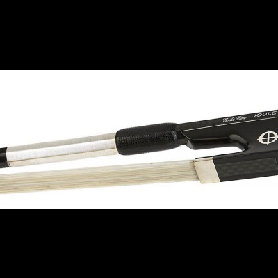 Arco para violino com haste preta e branca e pêlo branco