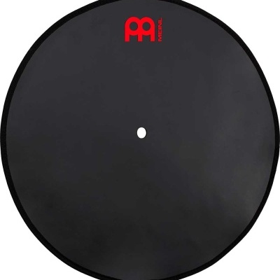 Prato de bateria preto com logótipo vermelho Meinl