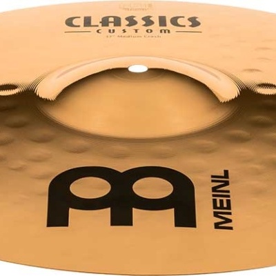 Prato de bateria dourado Klassics Custom Meinl com textura e furo central