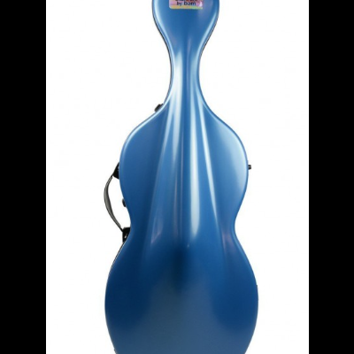 Estojo rígido azul para violoncelo com etiqueta 'shamrock by bam'