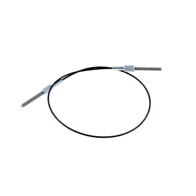 Cabo metálico preto com pontas metálicas prateadas