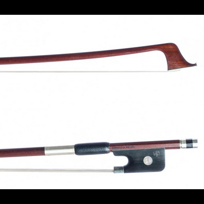 Arco de violino em madeira com crina branca e empunhadura preta