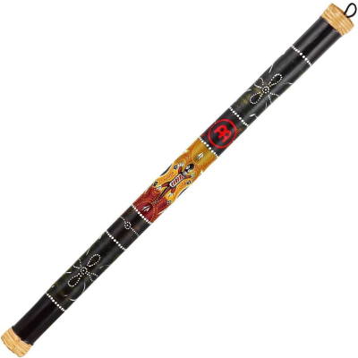 Didgeridoo pintado com motivos aborígenes e tampas de cortiça