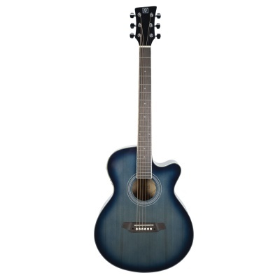 Guitarra acústica azul escuro com cutaway