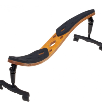 Suporte de madeira para instrumentos com bases ajustáveis e almofadas pretas