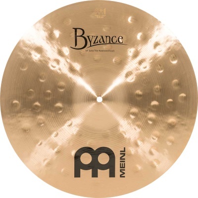Prato de bateria bronze martelado com texto Byzance e logo MEINL
