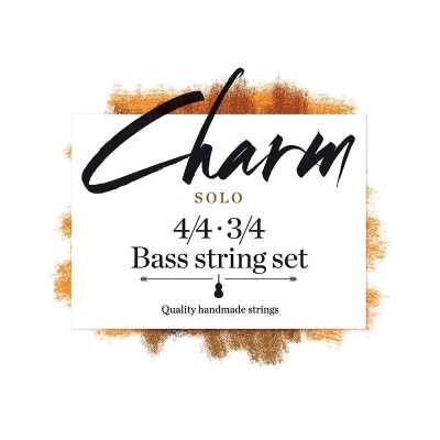 Embalagem de conjunto de cordas para baixo com texto Charm SOLO 4/4 3/4 Bass string set Quality handmade strings