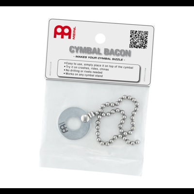 Produto metálico circular com corrente em embalagem plástica e etiqueta com instruções em inglês