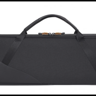 Estojo preto para instrumento musical com alça e fecho zíper