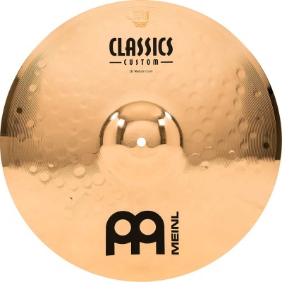 Prato de bateria martelado dourado com texto preto