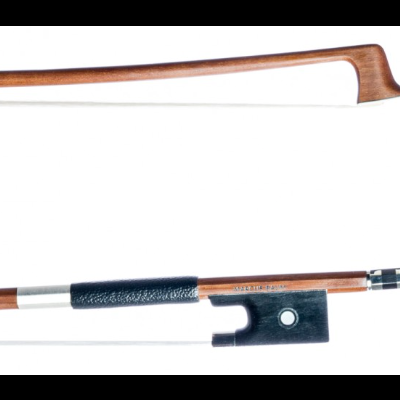 Arco de violino em madeira com couro preto e crina branca