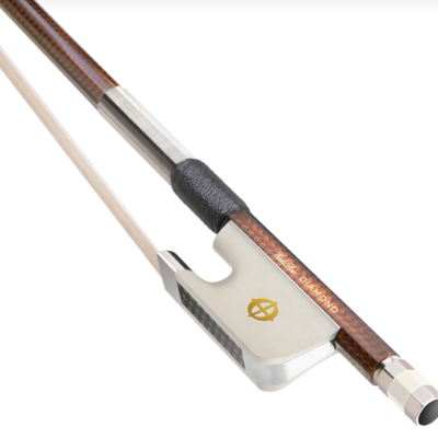 Arco para violino com cabo castanho e suporte branco