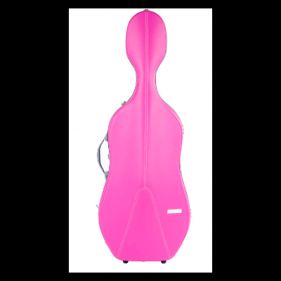 Estojo rígido rosa para violoncelo com alças metálicas