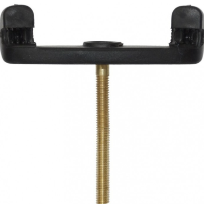 Suporte preto para guitarra com parafuso dourado de fixação