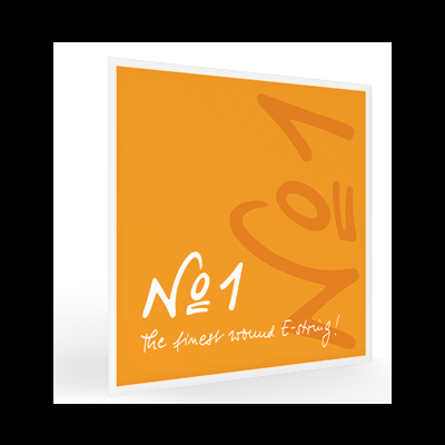 Pacote laranja de cordas de instrumento com texto branco