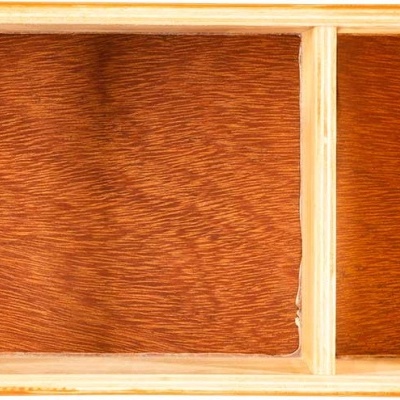 Tabuleiro de bambu natural com dois compartimentos