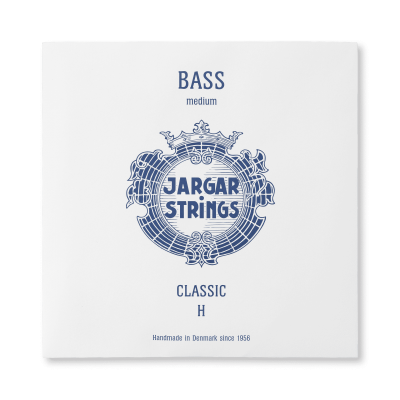 Embalagem branca com texto azul de cordas Jargar Strings bass