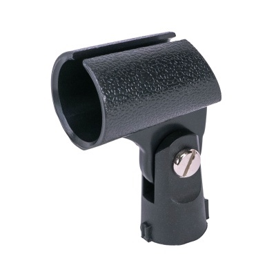Suporte para microfone preto com ajuste de aperto cromado