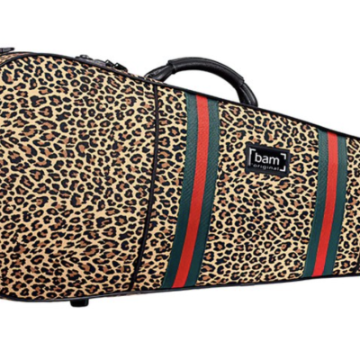 Estojo com padrão animal print leopardo para instrumento musical