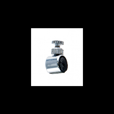 Candeeiro metálico cromado com parafusos