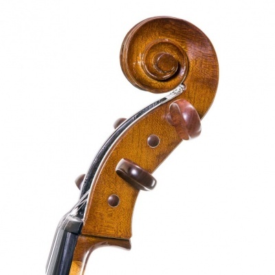 Espigão de violino em madeira castanha polida com tarraxas