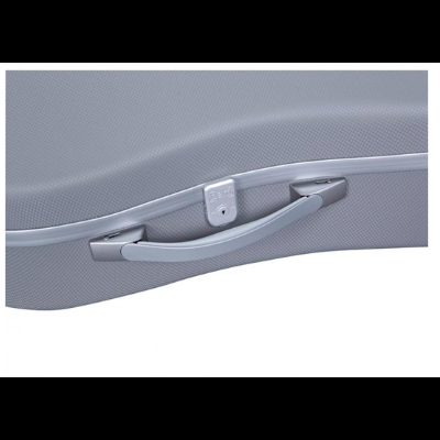 Mala de viagem rígida cinza com pega e fecho de combinação numérica