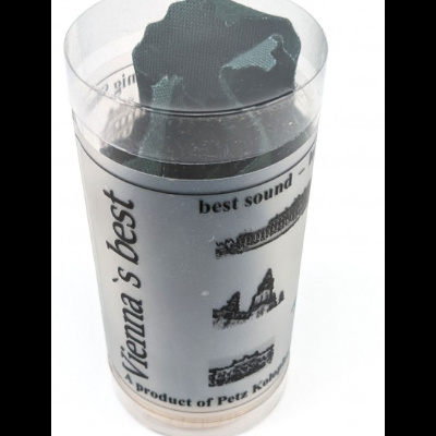 Recipiente cilíndrico transparente com produto preto e etiqueta branca com texto em preto